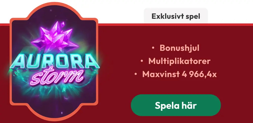 Exklusivt spel Aurora Storm hos Casinostugan