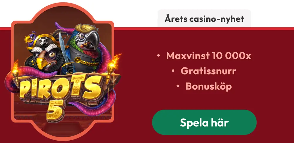 Årets casino-nyhet Pirots 5 hos Casinostugan